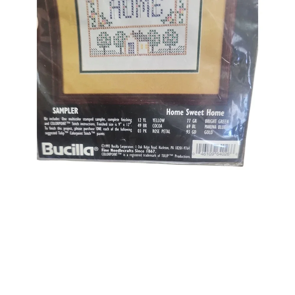 VTG 1993 Bucilla Home Sweet Home 64026 Counted Cross Stitch Kit 9